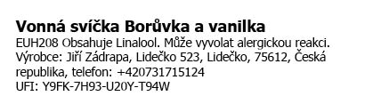 Svíčka Jehlánek malý – Borůvková fialová / Borůvka a vanilka / Tulipánek
